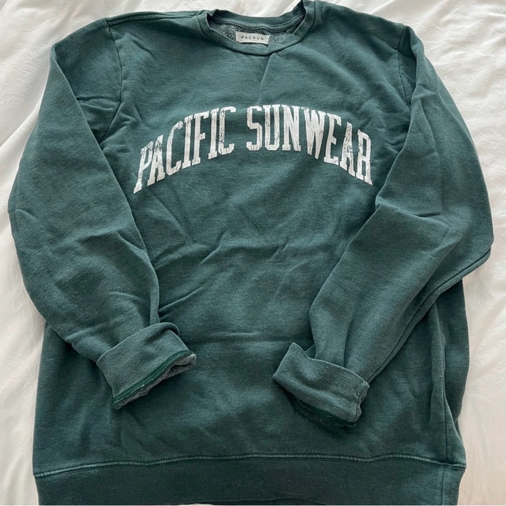 PacSun Green 'Pacific Sunwear' Crewneck Sweatshirt
